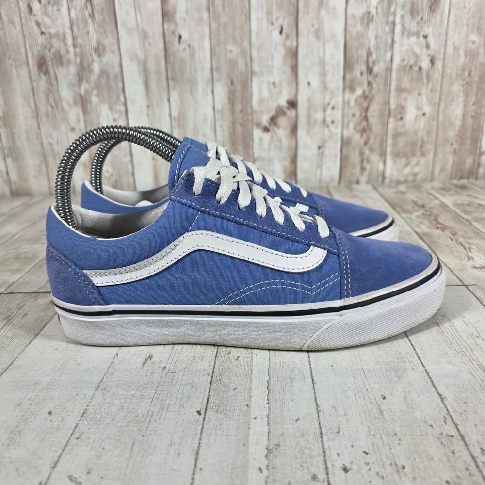 Vans Old Skool Blue Suede Canvas Skate Shoes Womens 7 Mens 5.5 Low Top Sneakers